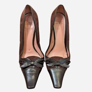 Gorgeous Vintage Unique Brown Leather Heels